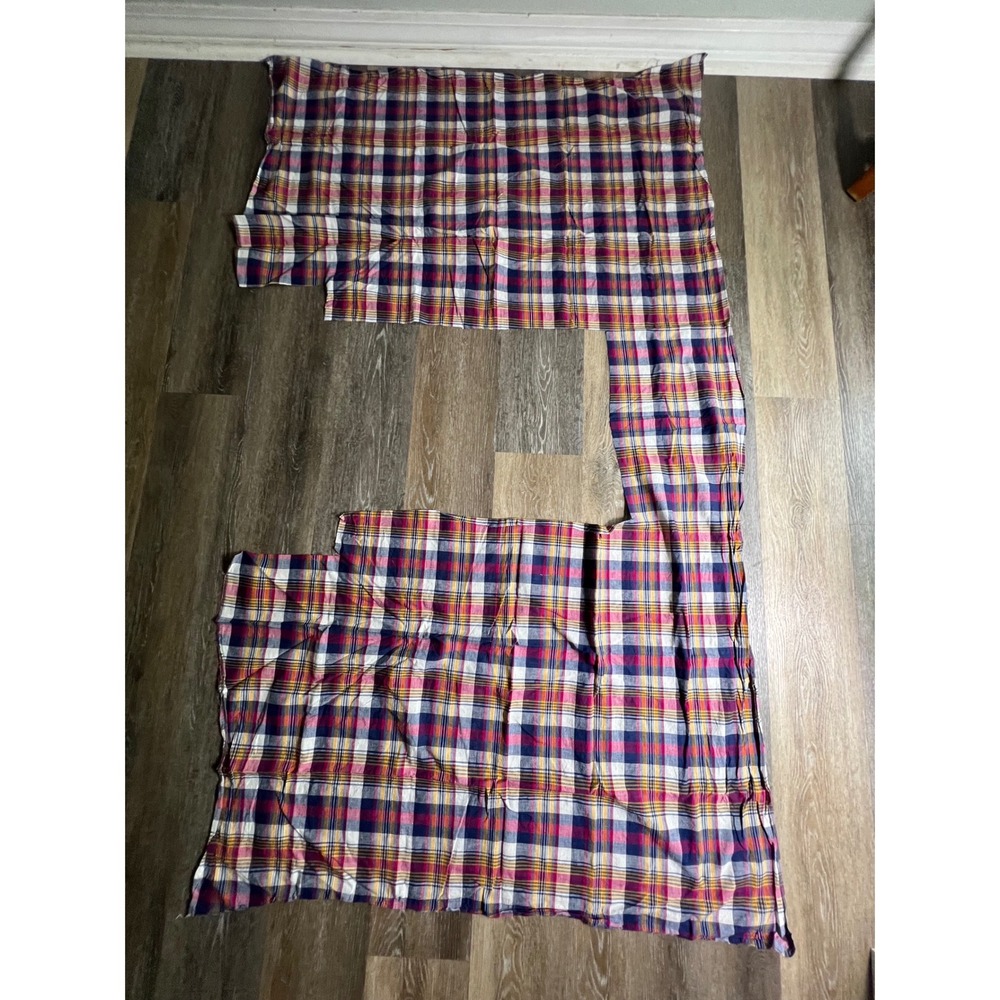 Unbranded Plaid Fabric Remnant Unisex OS Multi-Color Cotton Blend Crafting 2453